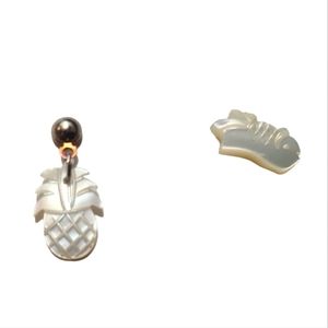 Pineapple and Fish Mismatch Asymmetrical Earring Set